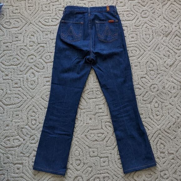 7 FOR ALL MANKIND High Rise Straight Leg Jeans Sz 25 - Picture 3 of 12
